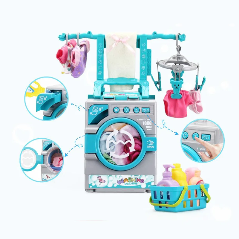 Mini elektrische Waschmaschine als spielen Sie Spielzeug so tun 