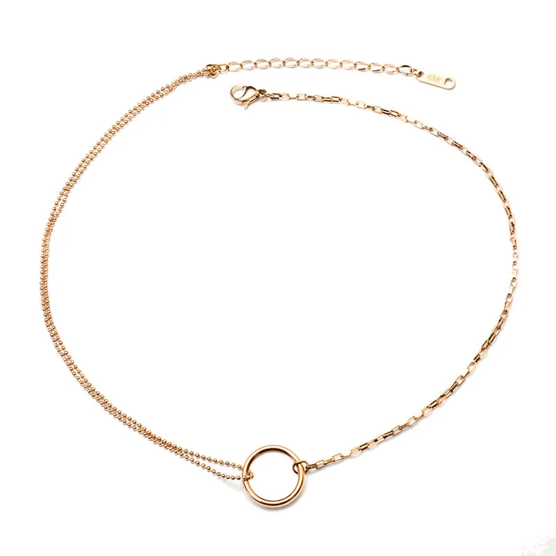 Trendy 18k Gold Plated Stainless Steel Jewelry Chain Link Circle ...
