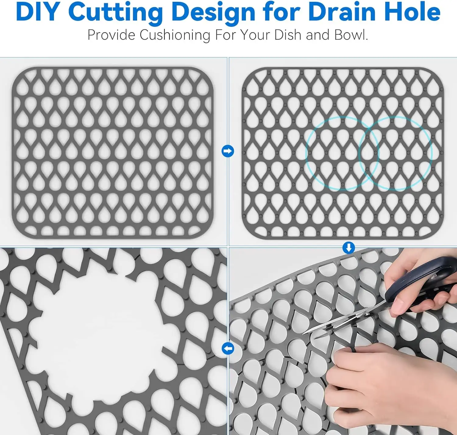 Non-Slip Silicone Sink Mat Silicone Sink Protectors for Kitchen Sink