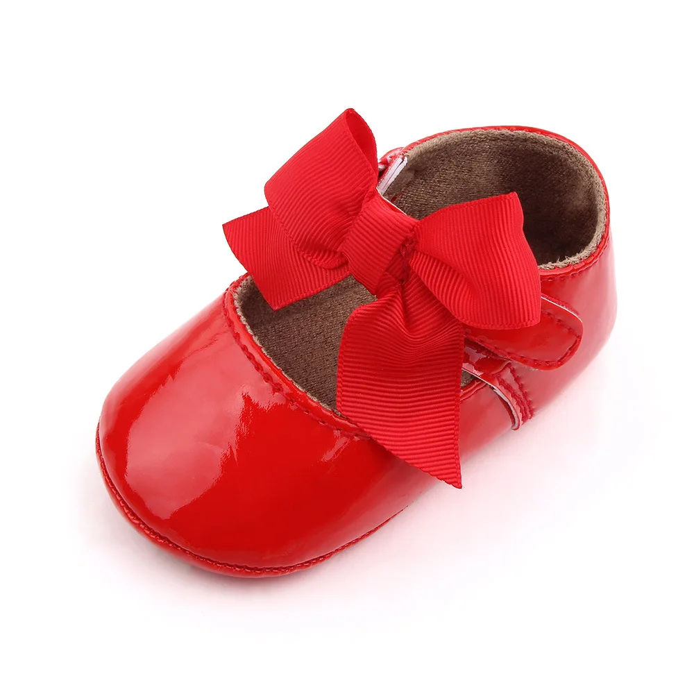 2025 Red Christmas Princess Girl Shoes for Baby Toddler Infant Newborn Mary Jane Flats Breathable and Anti-Slip Outsole details