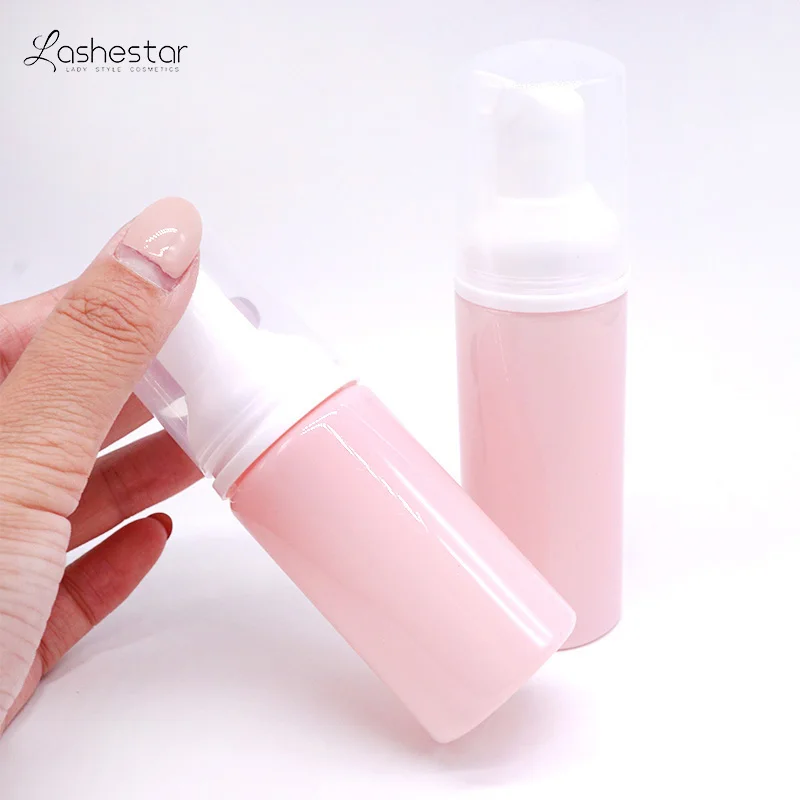 50 мл в виде розовых бутылочек, ненатуральные Искусственные Пены, оптовая продажа ресниц для наращивания шампунь масло бесплатная поставка фабрики
