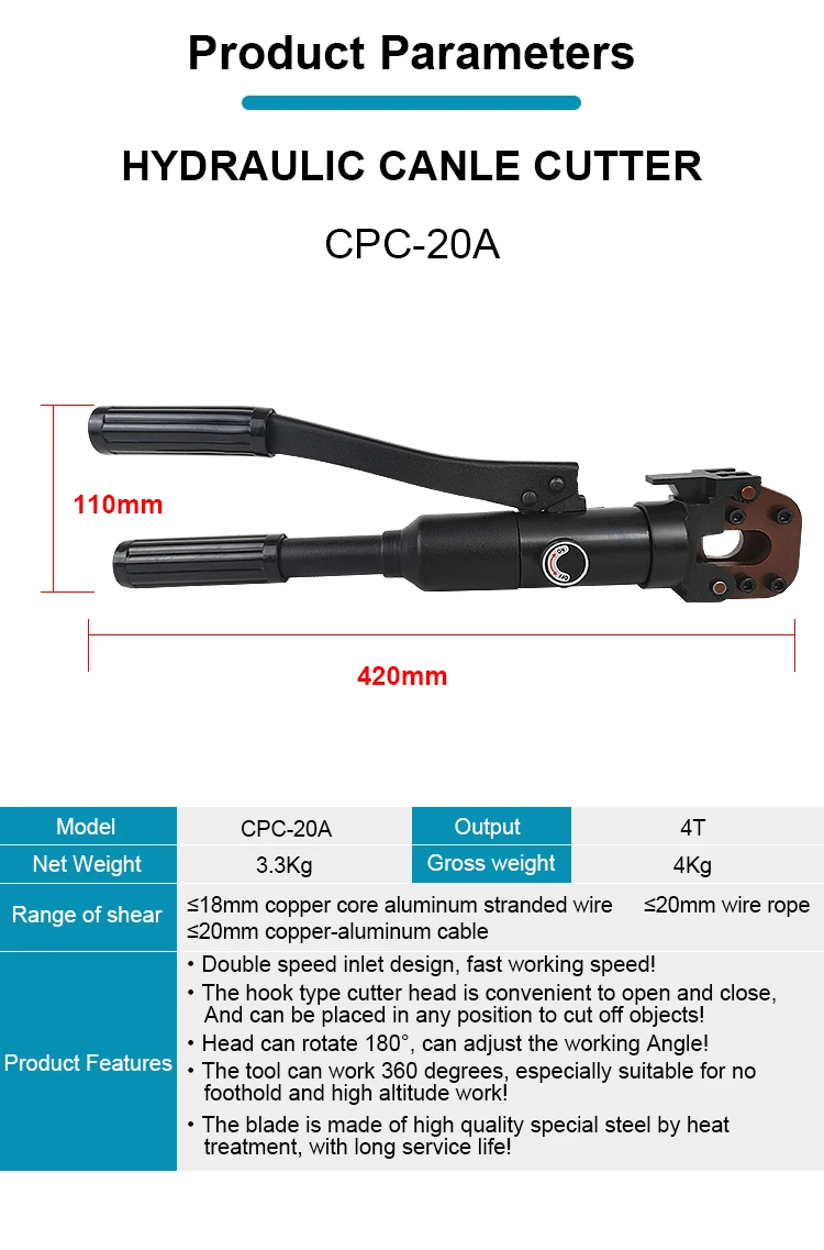 Hydraulic Steel Wire Rope Cutter - Precision and Durability