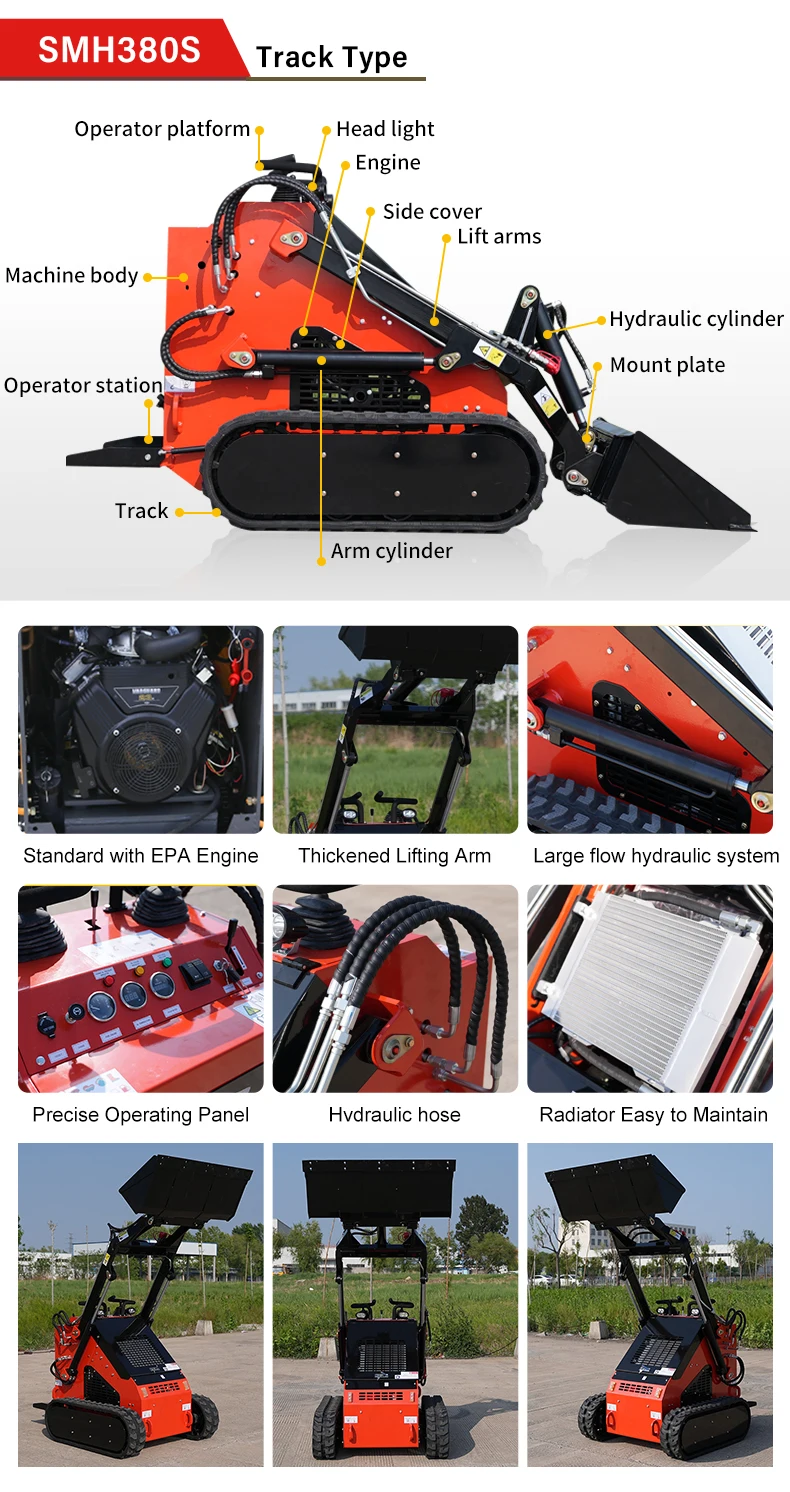Earthmoving Machinery Mini Skid Steer Loader Telescopic Crawler Mini