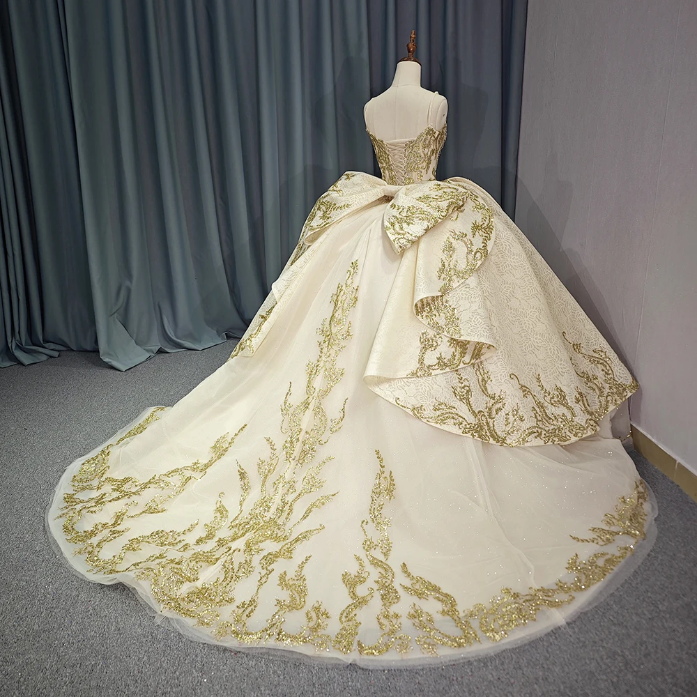Jancember 1194 Vintage Spaghetti Strap Lace Fabric Quinceanera Dresses Champagne Jancember 1194 Vintage Spaghetti Strap Lace Fabric Quinceanera Dresses Champagne
