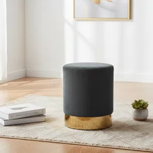 Custom 2021Furniture Modern Round Pouf Ottoman Factory Velvet Color Stool Small Sitting Chair