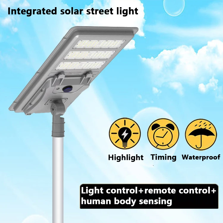 300W 400W 500W Solar Powered LED Street Light Remote Control Light Control IP65