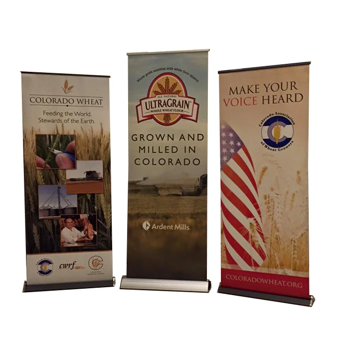 Custom Rollup Pull up Retractable Aluminium Recycle Roll up Banner Stand Display