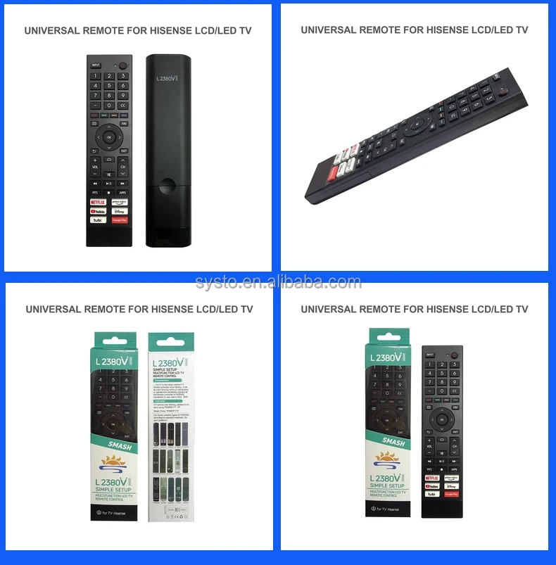 Systo L2380v Remote Control For Hisense Tv Remote Led Uled Uhd Hdtv 4k