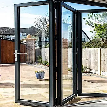ALUFRONT T80 Luxury Style High Quality Exterior Hurricane Proof Bi Folding Glass Door Aluminum Patio Bifold Doors