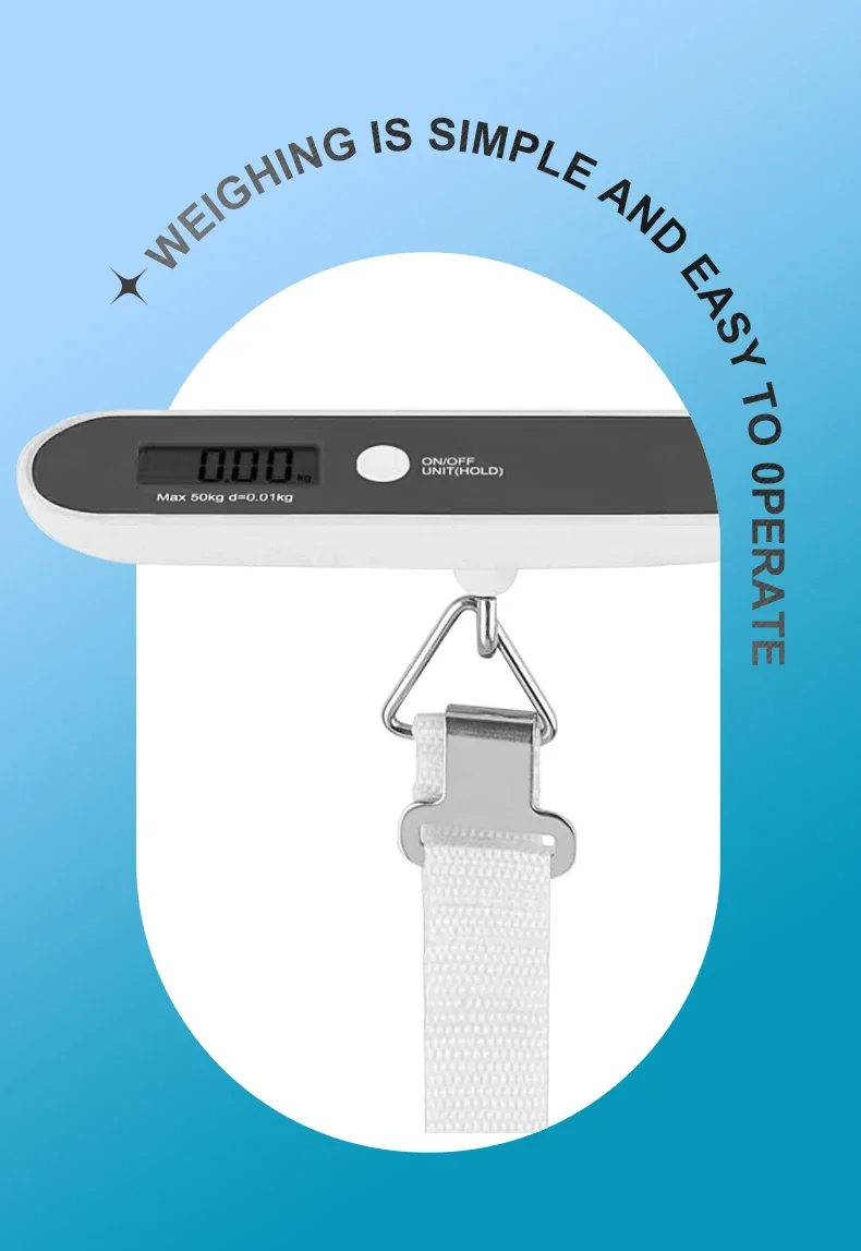 50KG Basculas Digital Weight Smart Scales Mini Hanging Luggage Scale ...
