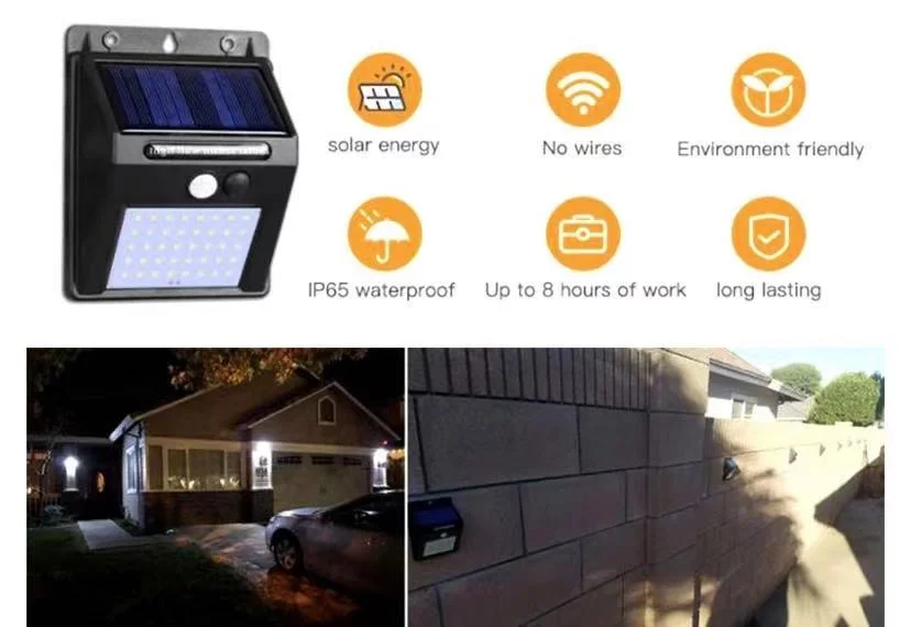 Safety 6500K LED Solar Garden Light Night Emergency Light With Motion Sensor