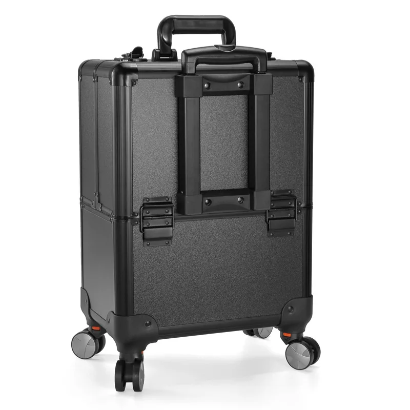 Factory Heavy Duty Hard Aluminum Carrying Tool Train Case Box With Wheels