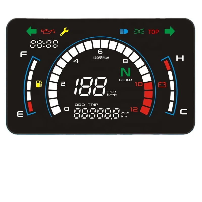 EX5 オートバイ デジタル スピードメーター バイク ダッシュボード ラガーボード ブラケット付き ユニバーサル 調節可能 アクセ 燃料ゲージ  EX5 オートバイ用デジタルスピードメーター バイクダッシュボード ラガーボード ブラケット付き ユニバーサル調節可能( タコ ... バイク メーター デジタルバイクスピードメーター 走行距離計 計器 スピード 燃料レベルゲージ ダッシュボード ホンダ WAVE12