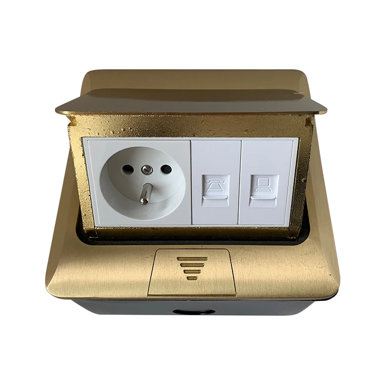 VNX Floor Pop up Power Socket for Office Floor With Dual Socket Charger /Electric Pop up Floor Socket With Tele and Date