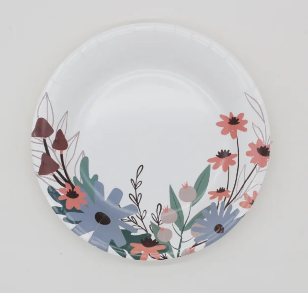 Custom Printing Paper Plate Manufacturers Paper Plates Floral For Party