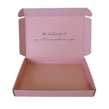 Customized swimwear underwear Corrugated Cardboard small luxury mailer shipping boxes pink
