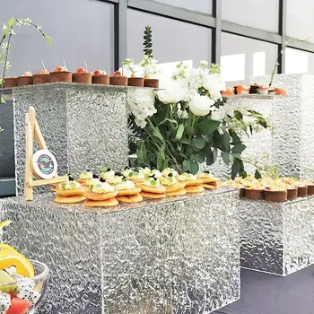 Custom Party Acrylic Dessert Table Buffet Riser Stand Acrylic Dessert Display Stand Acrylic Food Display Box