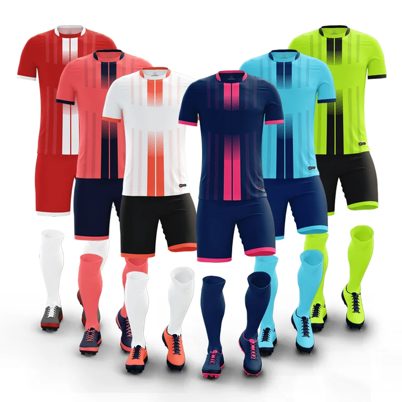 High Quality Custom Logo Sublimated Team Training Kits Shorts Shirt Full Sets Uniforms Football Jerseys Soccer Jersey for Men