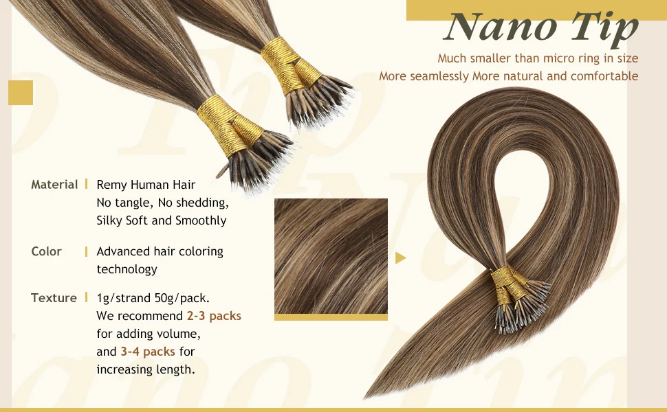 Micro Anello Remy Loop Indiano 14""-24"" 1g 7A* Doppio Disegno - Foto 6