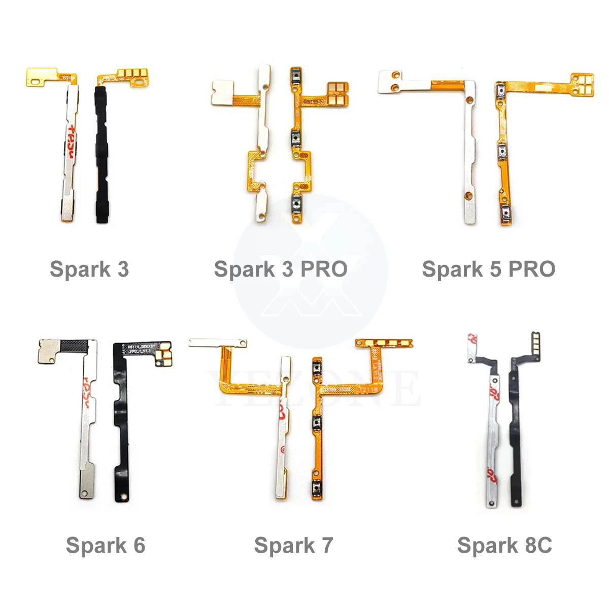 Boutons Power/Volume De Remplacement Pour Smartphone Infinix Smart 6 - Nappe De Connexion - Noir Neuf