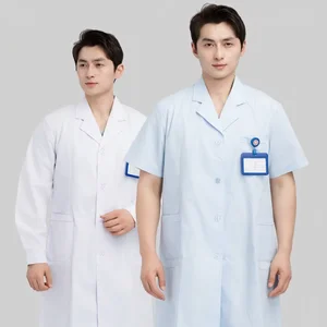 Customized Comfortable Men and Women's Lab Coats Printed and Embroidered Hospital Uniforms Popular with Doctors