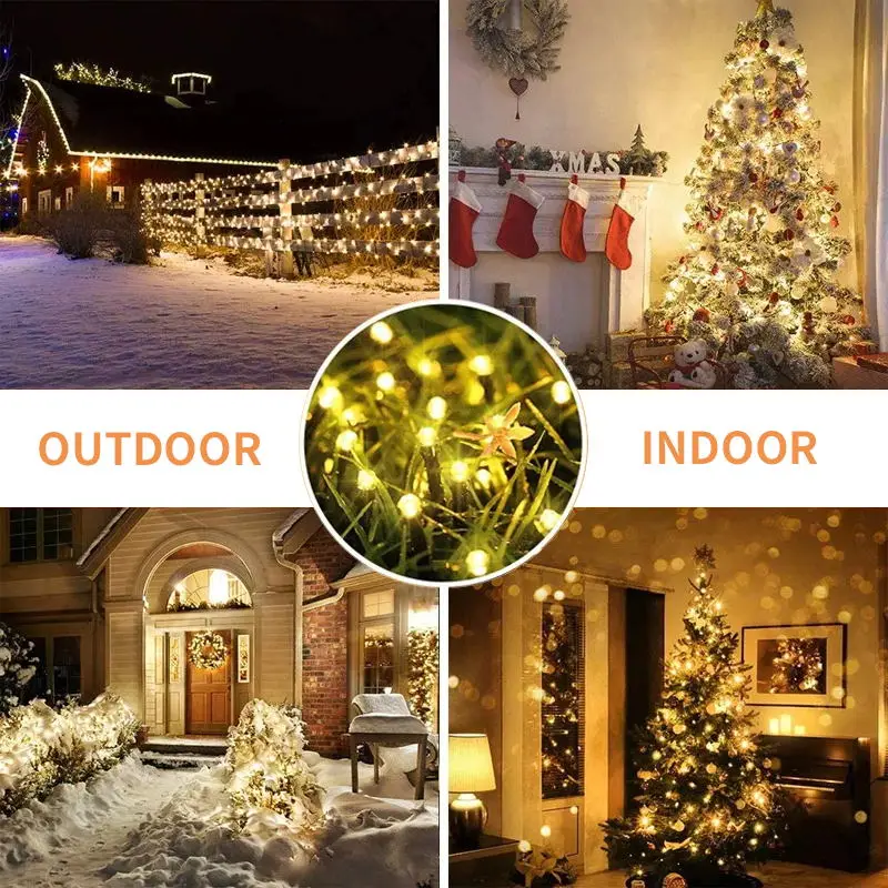 Waterproof Christmas Outdoor Solar String Lights For Garden Tree Patio