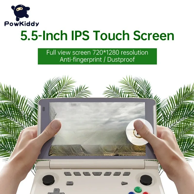 powkiddy．x18本体 Powkiddy X18 Retro Handheld Clamshell Console - 5.5 Inch HD