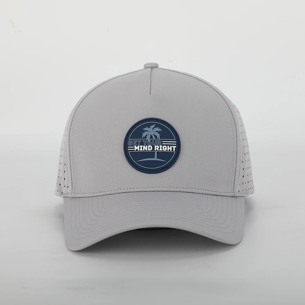Custom Logo High Quality 5 Panel Laser Cut Hole Perforated Gorras
