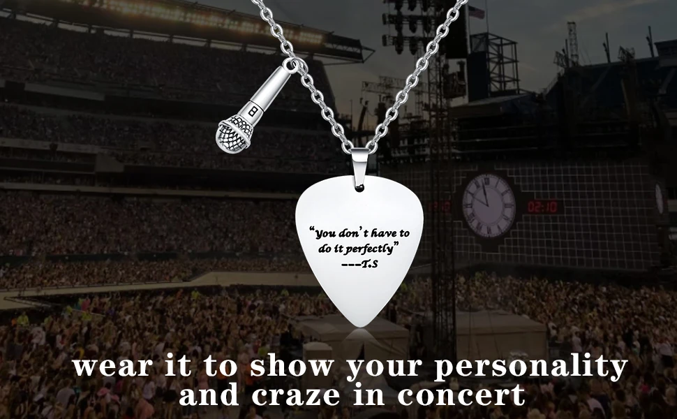 Inspired Fans Gift Quotes Guitar Pick Necklace Outfits Jewelry