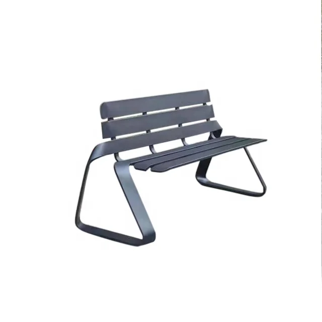 モダンな屋外ステンレス鋼フレーム湾曲した脚の金属製の座席公園の