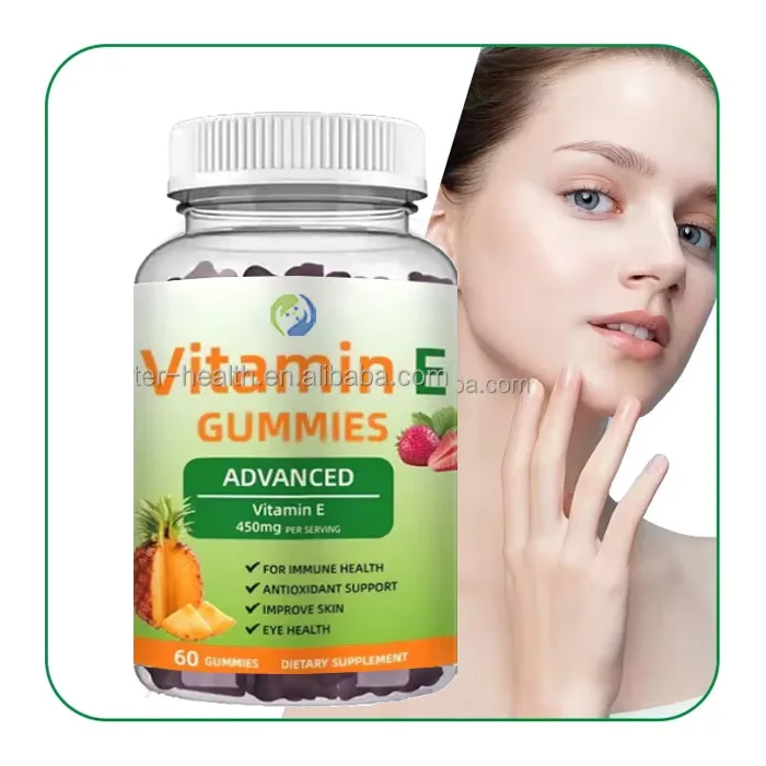 Ausreson OEM Supplement Vitamine E Collagen Gummies Health Supplements Skin Whitening 1000 Vitamin E Gummy Gummies for Skin Care