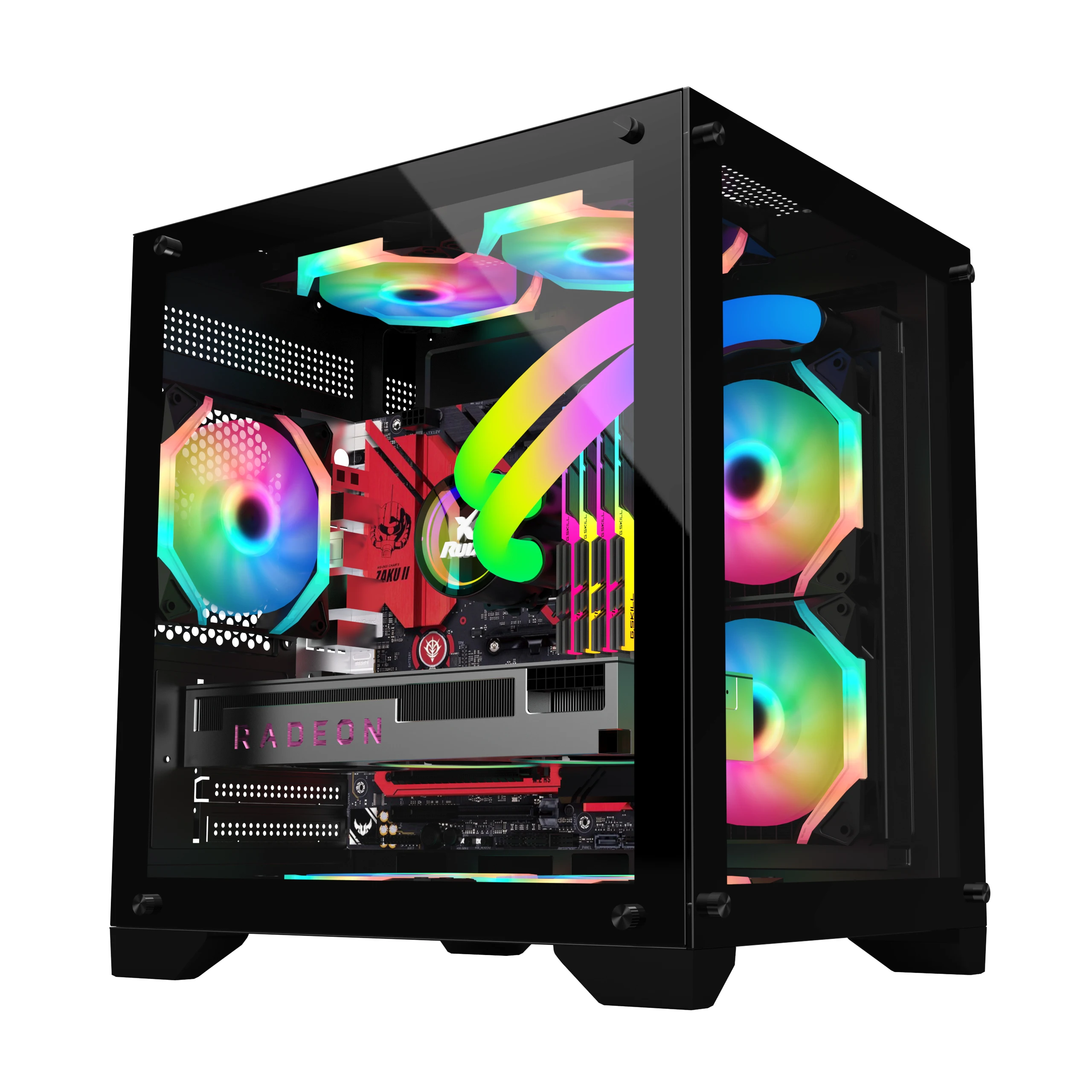 Custom Mid Matx Itx Tower Desktop Glass Case Pc Gaming Pc Case Computer Case Gamer Casin