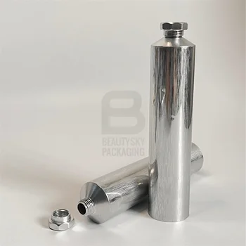 Aluminum octagonal cap Metal lids  Cosmetic collapsible Aluminium Tubes MOQ 300pcs