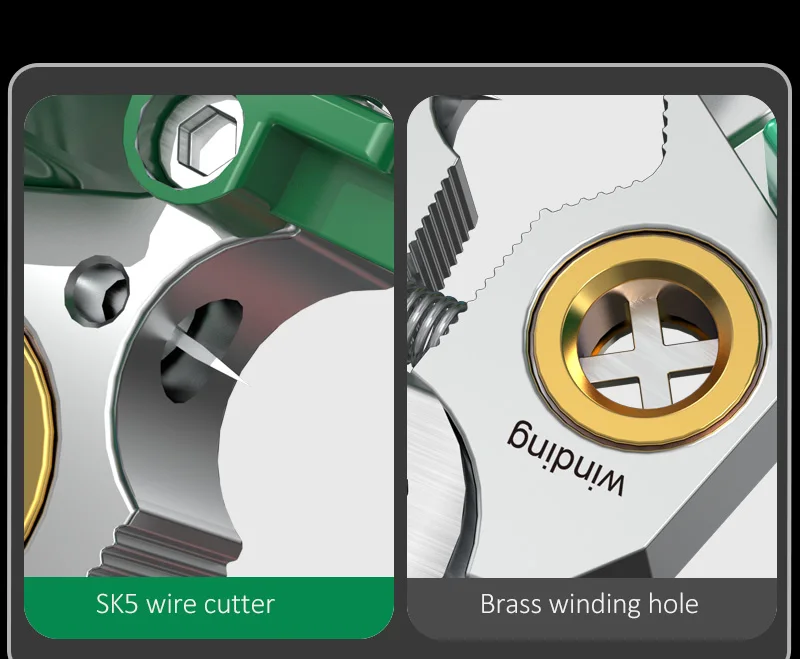 Laoa 8-In-1 Stainless Steel Multifunctional Electrician Wire Stripping and Winding Pliers with Measuring Pen LA324108