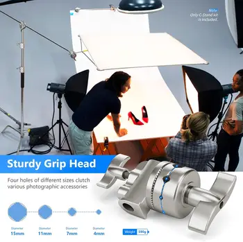 NEEWER Pro 100% 320cm Stainless Steel Heavy Duty C Stand with Boom Arm Photography Light Stand detail image