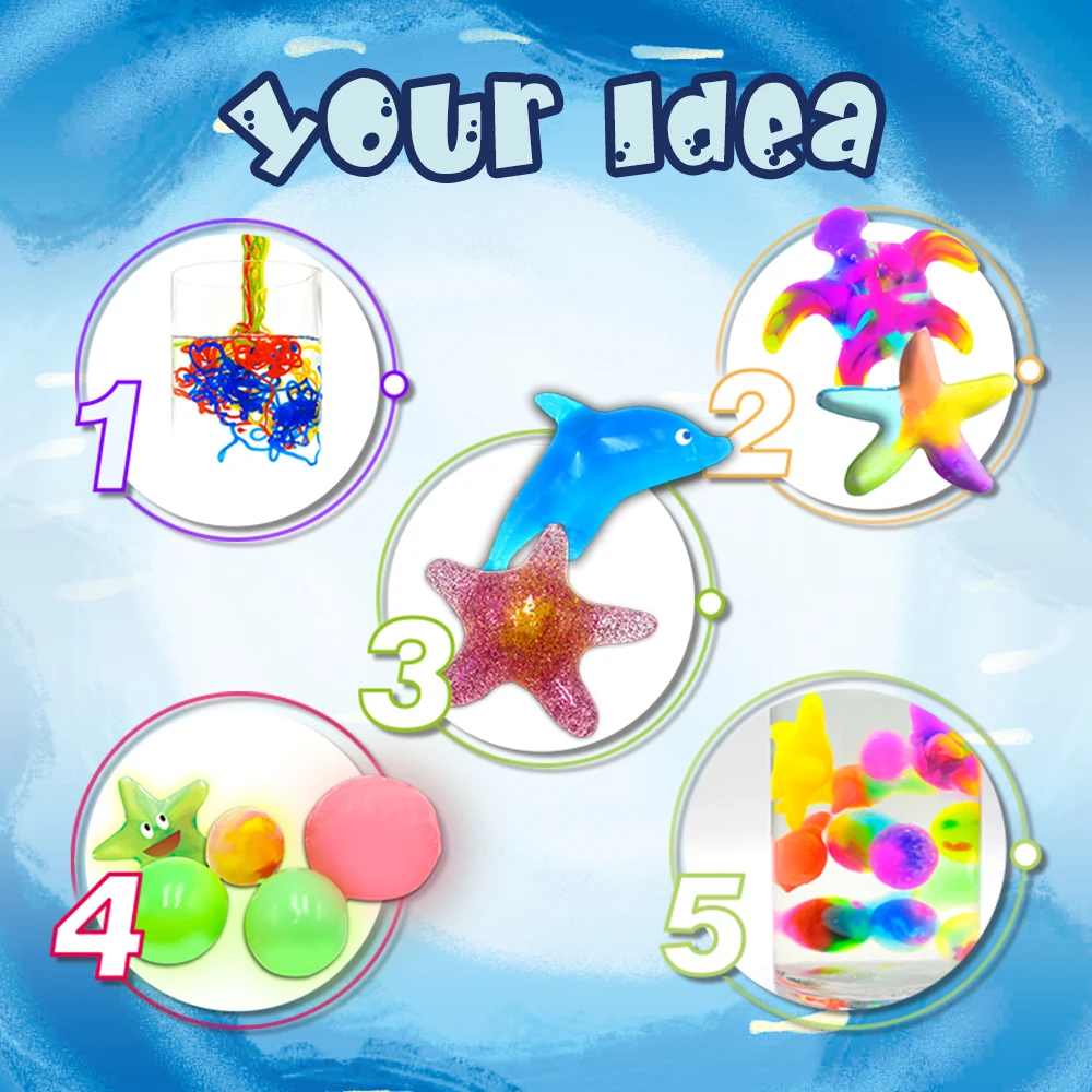 Magic Water Elf :5-Color Science Toys DIY Crystal Hands-on Creation Experiment  Education Science Toys for Boys and Girls