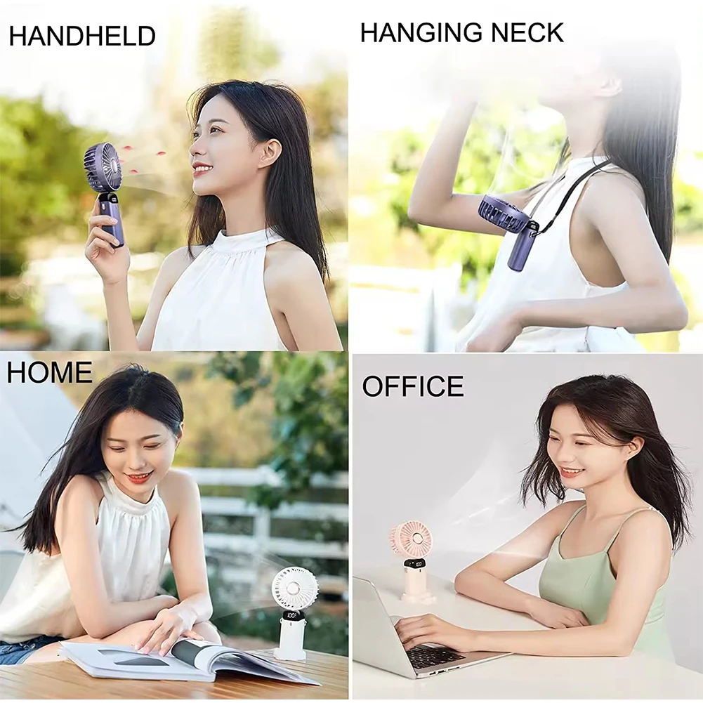 USB Mini Strong Wind Handheld Fan USB Rechargeable Mini Desktop Air Cooler Outdoor Fan Cooling Travel Hand Fans for Outdoor