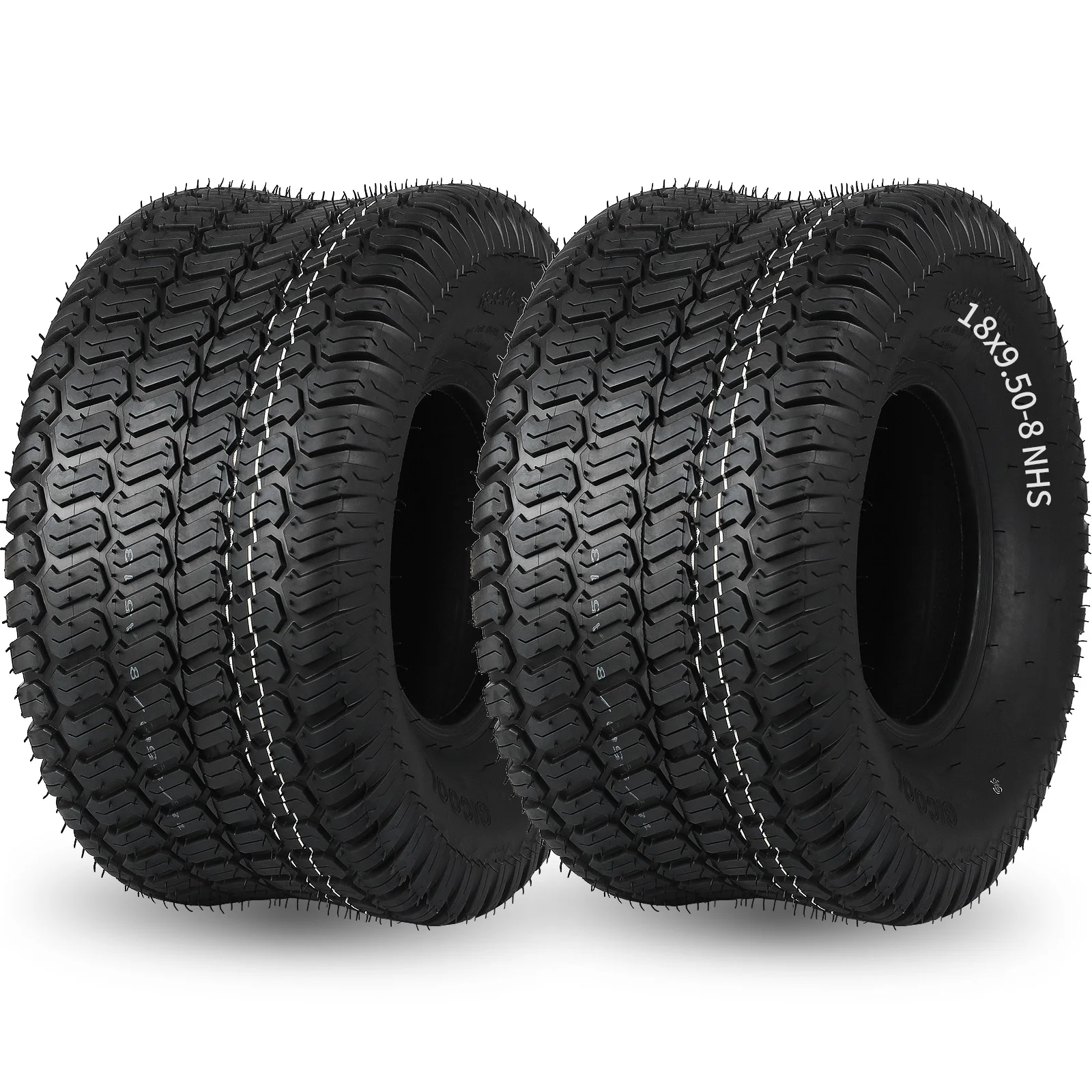 18 x 9.50-8 Turf-S Pattern Lawn Mower Tire, 18x9.5-8 Lawn Tractor Tire, 18x9.5-8 for Riding Lawnmowers, 4 Ply