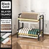 2-tier * only rack * black+gold