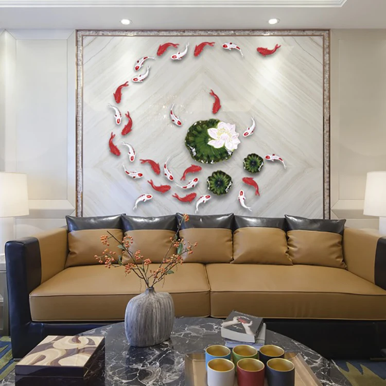 European Style 3d Resin Fish Sculpture Wall Art Crafts For Home