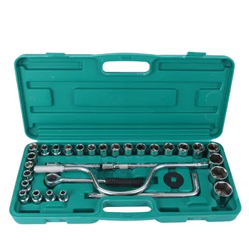Universal 32 piece mechanic ratchet sleeve wrench kit combination hand repair tool set