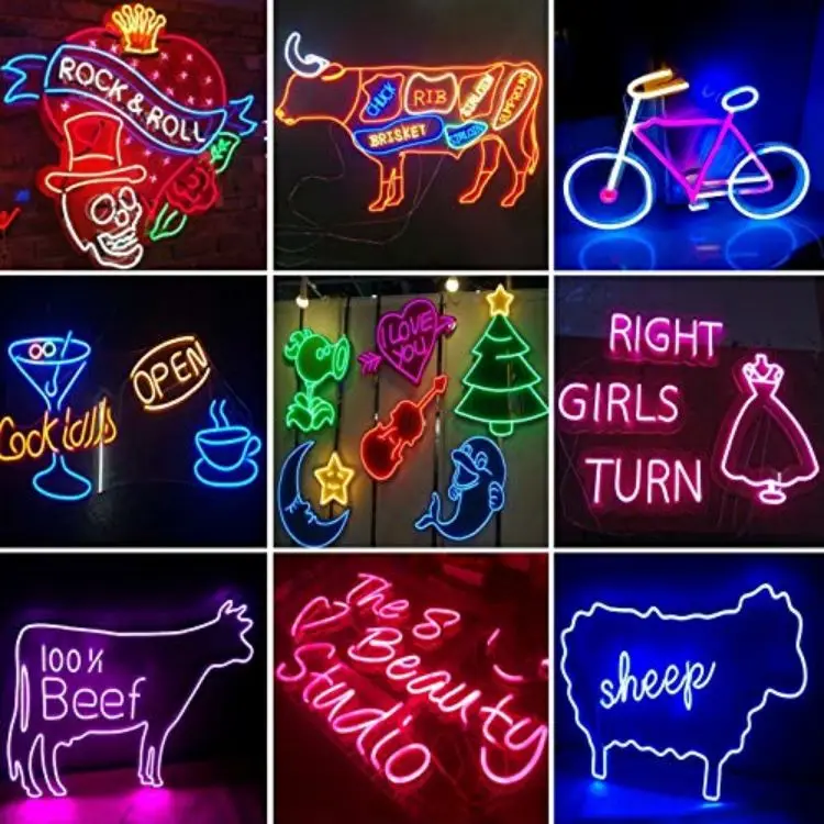 product multi colours wall art decor for bedroom custom street fashion kaws neon lets party neon sign849-7
