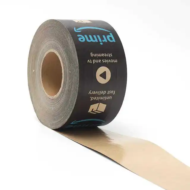 Custom Branded Logo Recycled 3 Inch Water Activated Gummed Paper Tape with Reinforcement