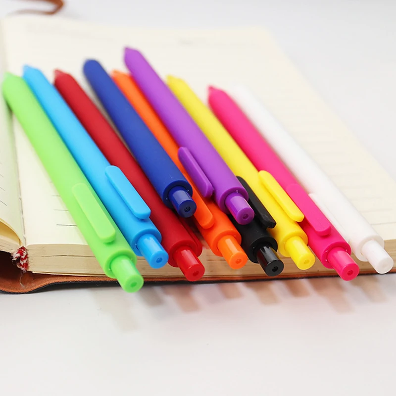 High Quality Multicolorful Macaron Plastic Soft Rubber Ink Promotional Advertising Retractable Gel Pen With Custom LOGO_voghion.com
