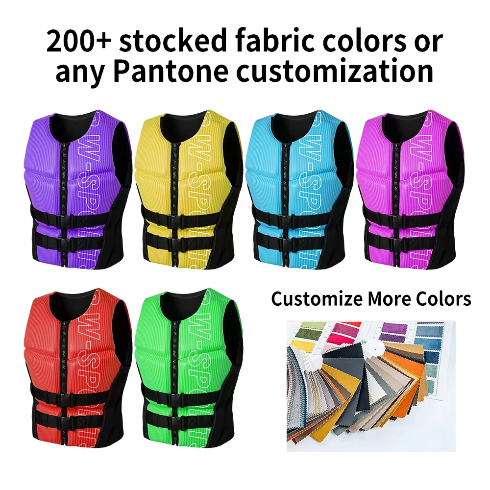 Sérsniðinn neoprén flotvestur léttur sundvestur flotfæri stillanlegur fyrir karla og konur til vatnsports, snorklingar og siglinga