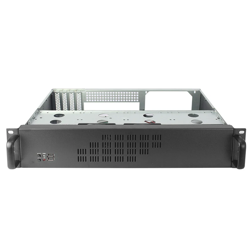 19インチラックマウント2U産業用PCケース、300mm短奥行きネットワーク