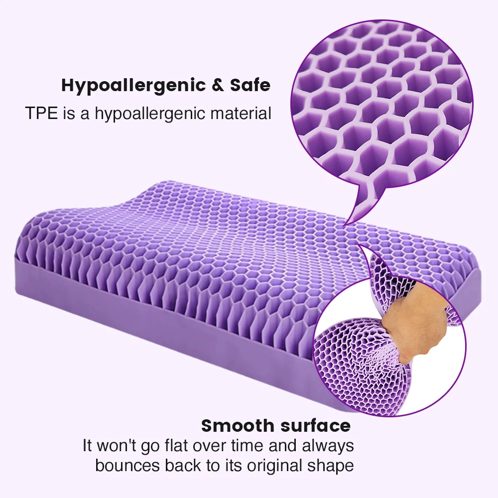 3D TPE Cooling Gel Ergonomic Pillow