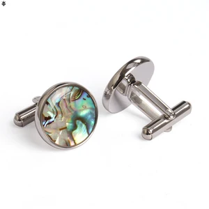 Fashion High Quality Shiny Polished Stainless Steel Engagement Wedding Gift Cufflinks for Men