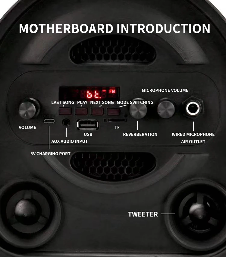 Ttd603 New Blue Tooth Bass Speaker Portable Outdoor Sport Loudspeaker