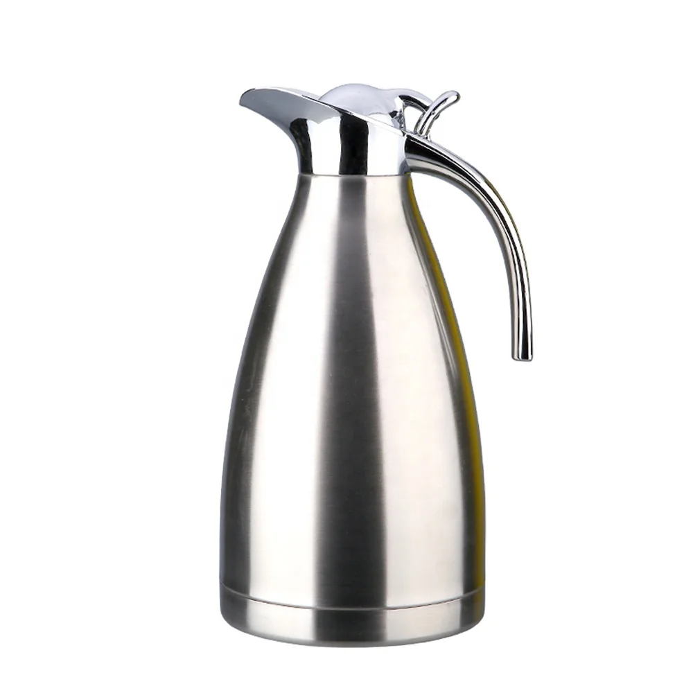 Color : Silver+1.5L Regun Steel Coffee Pot,Stainless Steel Coffee Pot Double Wall Vacuum Insulated Thermo Jug Hot Water Bottle 